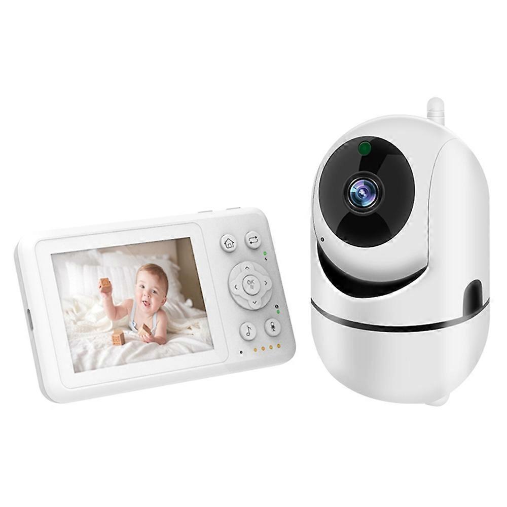 D031 3.2-inch LCD Baby Monitor 2 Way Voice Built-in Lullabies Home Baby Security Camera-Grey/EU Plug