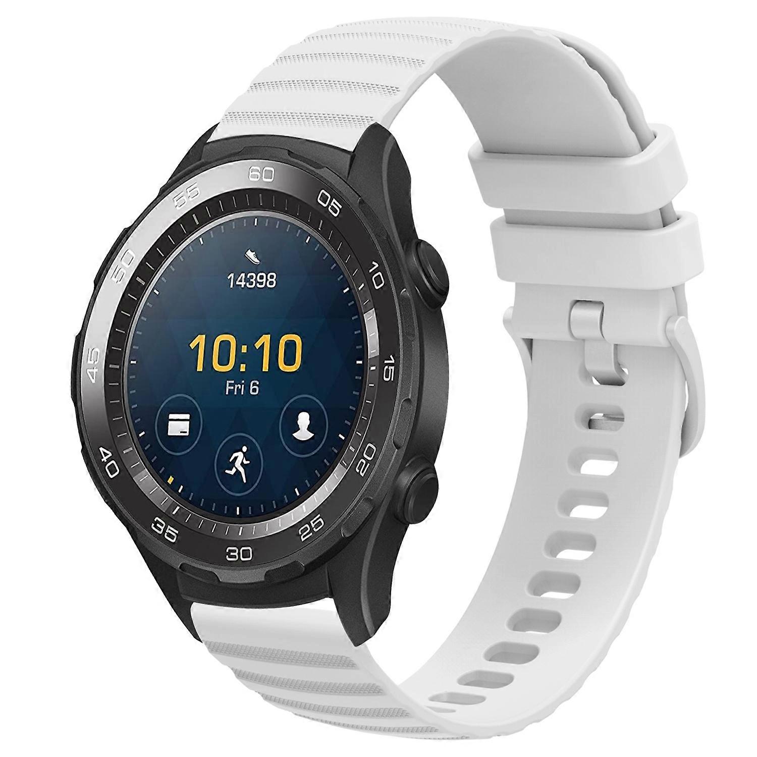 For Huawei Watch 2 20mm Wavy Dot Pattern Solid Color Silicone Watch Band