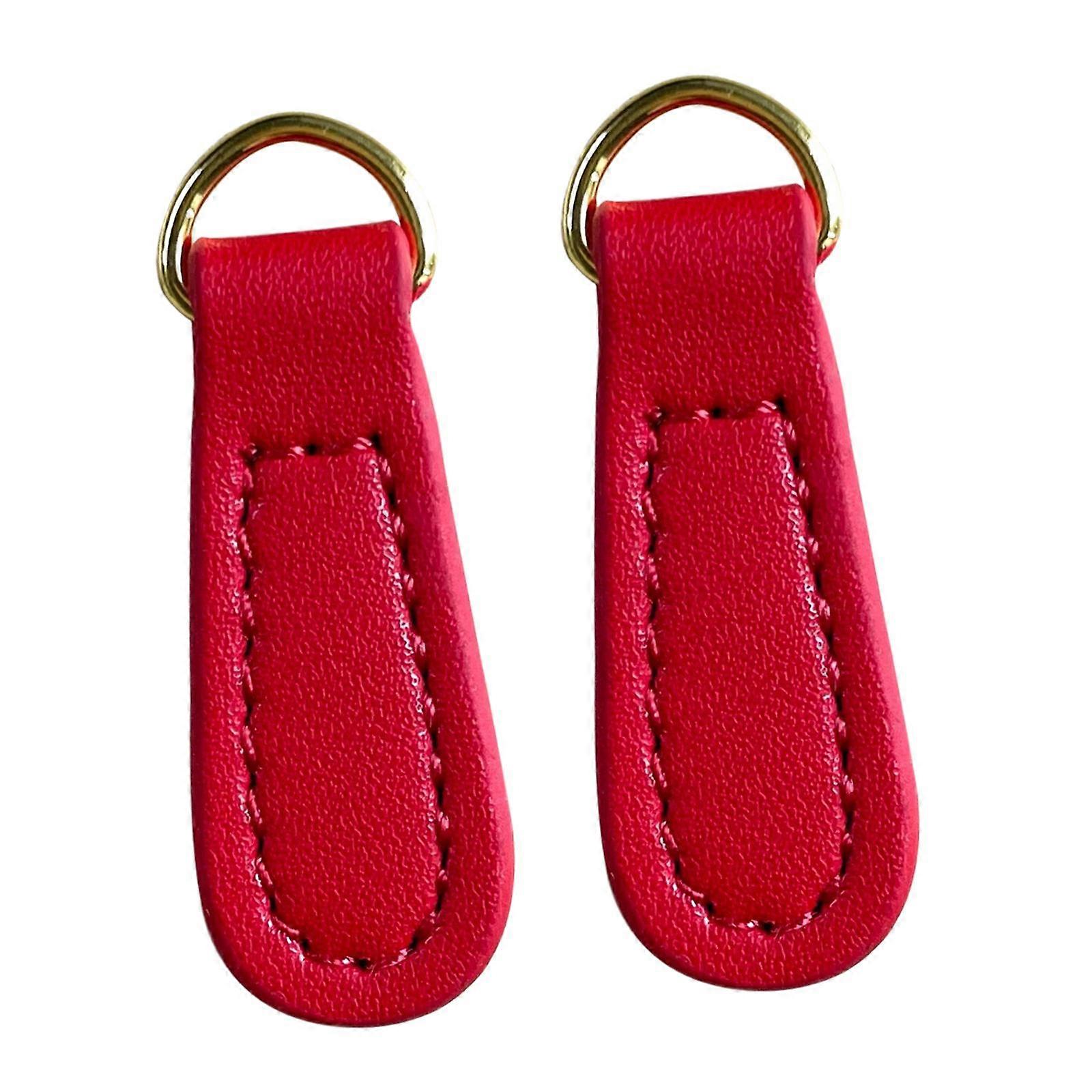 2Pcs Zipper Pulls PU Leather Pull Strap Zipper Pull Tabs for Purses Bag Suitcase