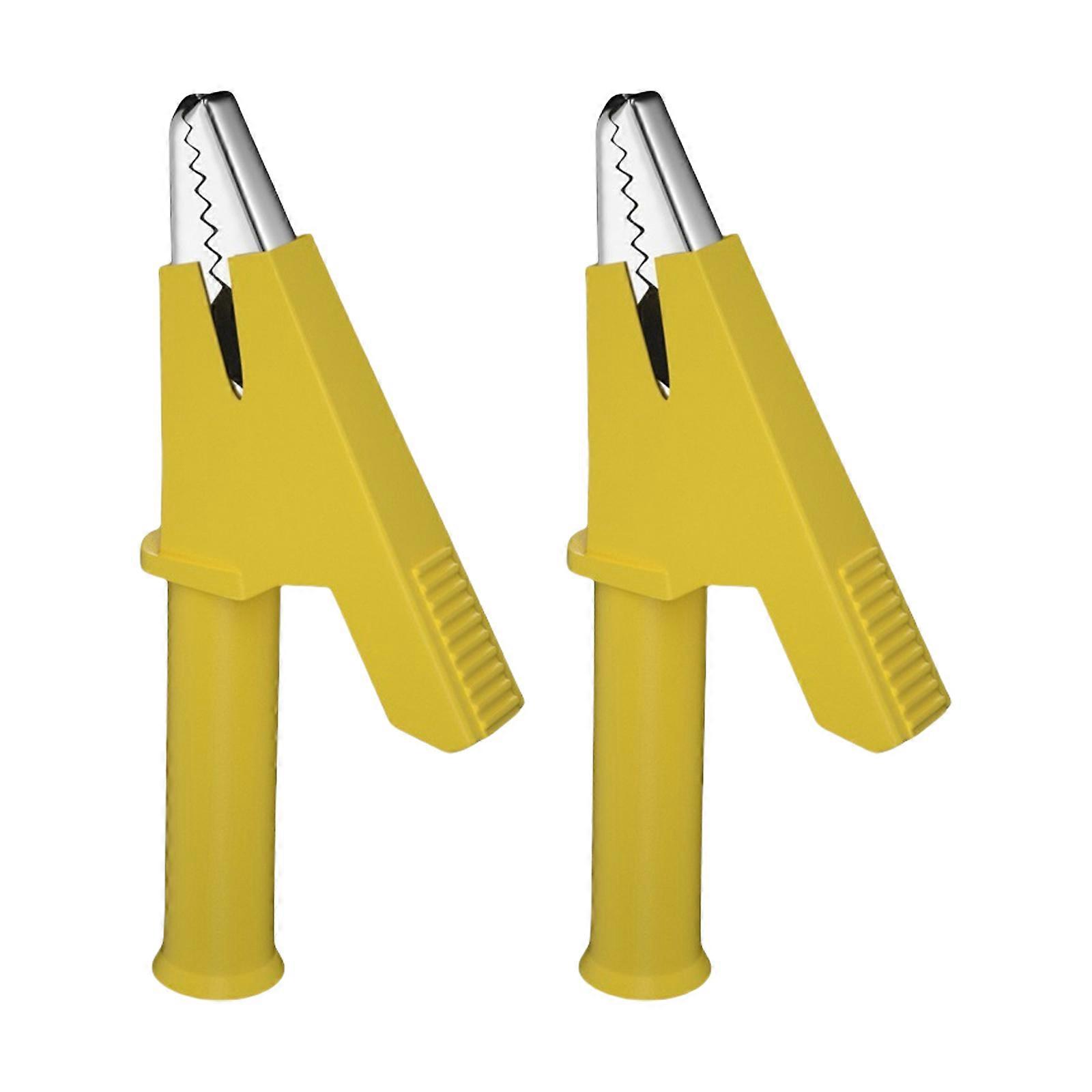 Professional 10mm Open Test Clamp with 4mm Receptacle Tail Testing Accessory for Enhances Efficiency In Technical Work Yellow