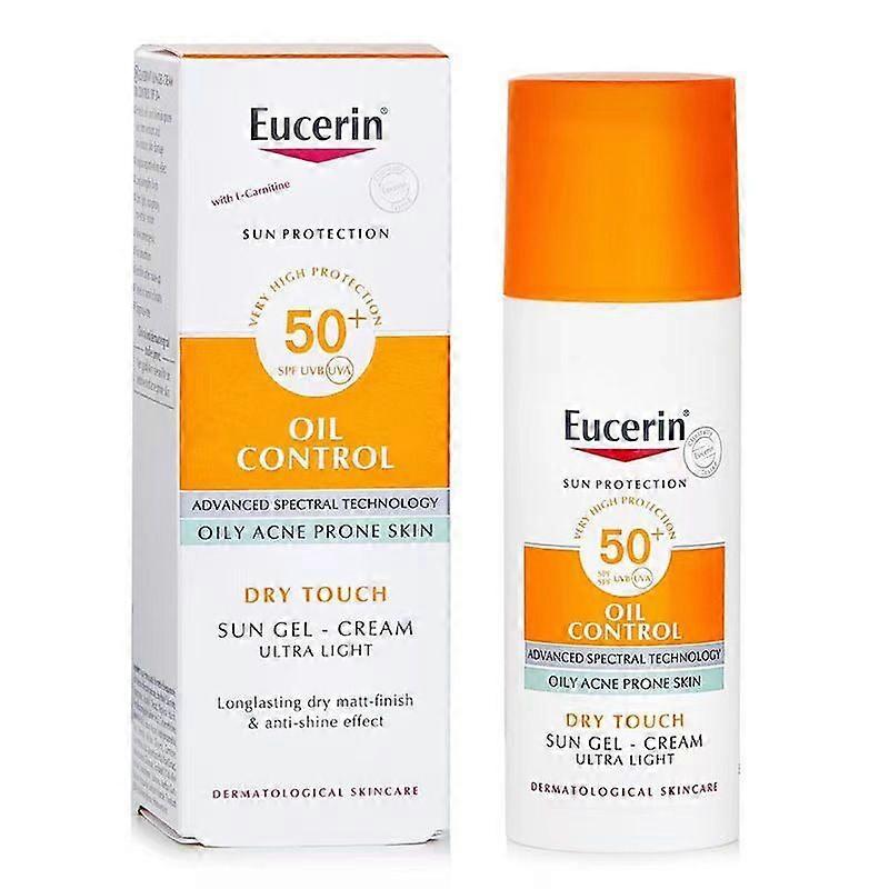 2 قطعة من زيت الشمس للتحكم في زيت الجاف كريم جل خفيف للغاية SPF50 ، واقي من الشمس مظلة برتقالية صغيرة غير لامعة لإزالة الزيت الطازج 50 مل
