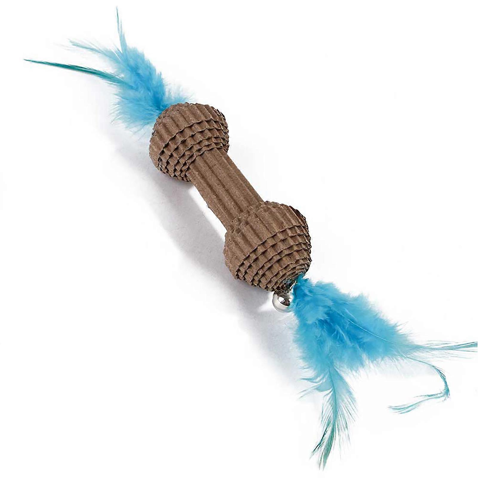 Pet Cat Toy Corrugated Paper Scratcher with Feather
