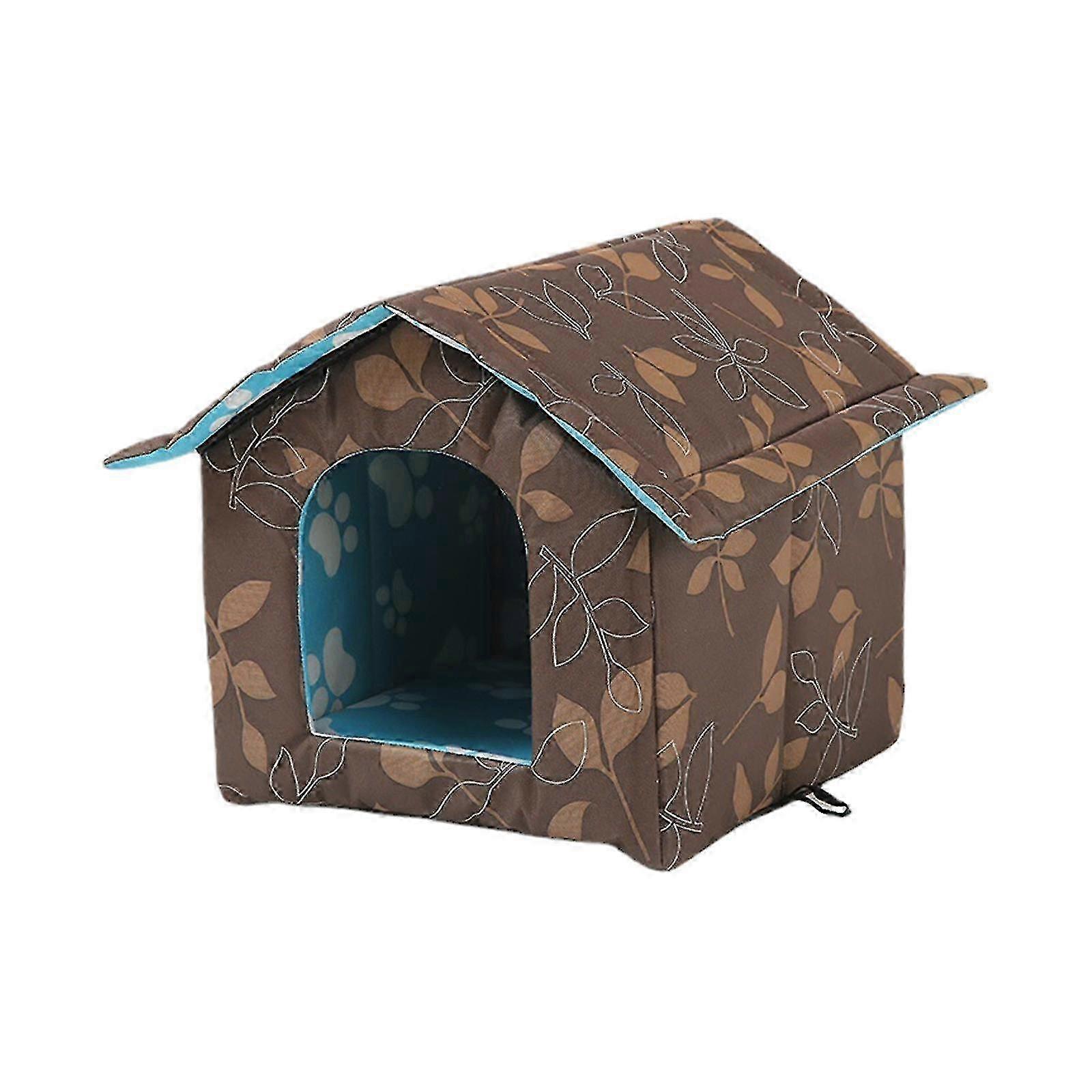 Heated Pet House with Self-Warming Pad - Weatherproof Insulated Shelter ...