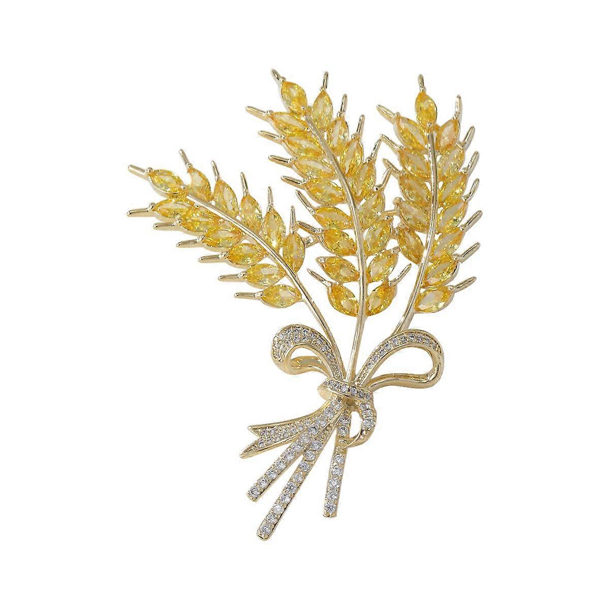 The New Korean Version Of The Harvest Wheat Ears ,Fashion High -End Barley Elegant Chest Flower Western Jacket Jacket ,Unp Topped Accessories ,Wealth