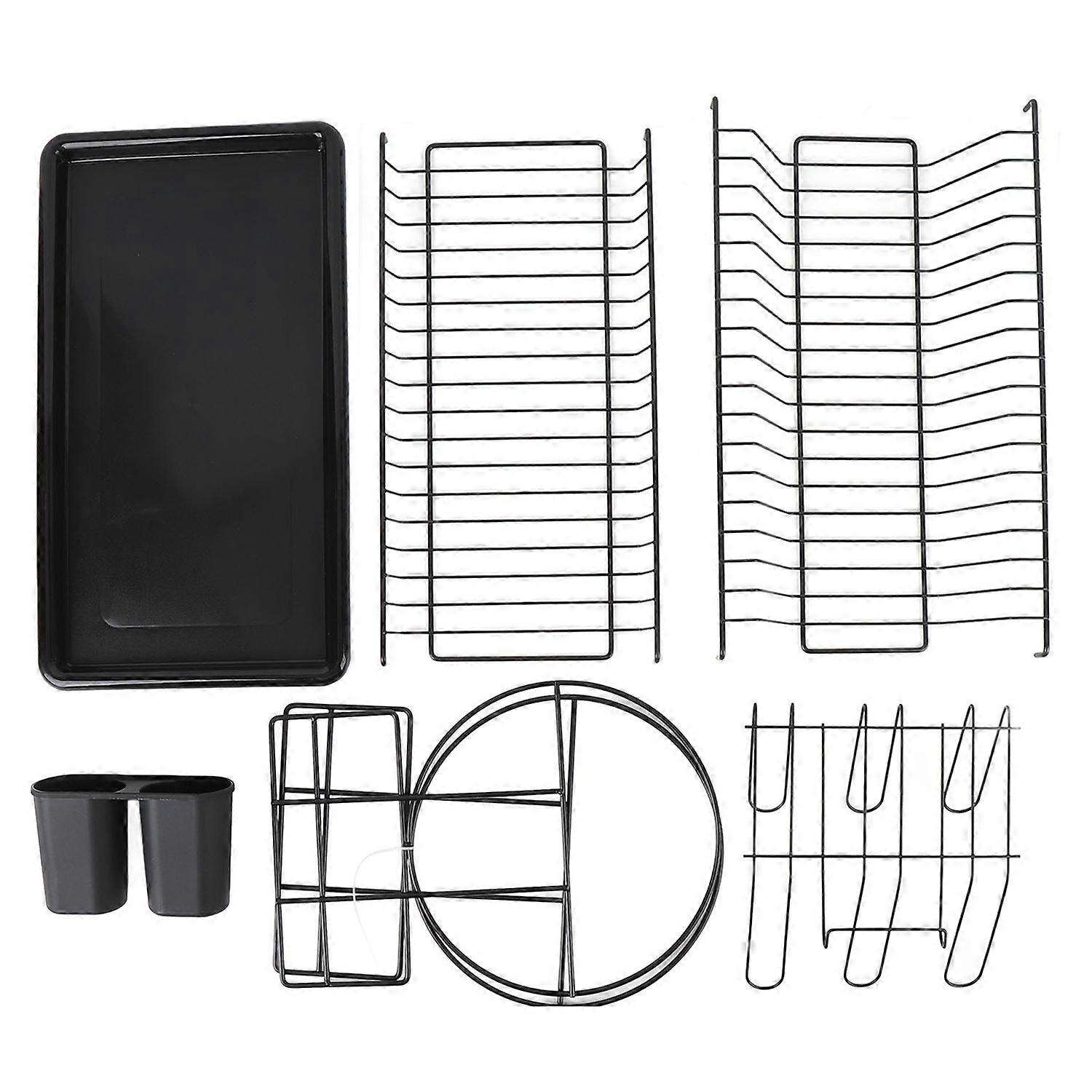 Dish Drying Rack 2 Tier Iron Space Saving Large Capacity Dish Dryer Storage Rack for Kitchen Counter