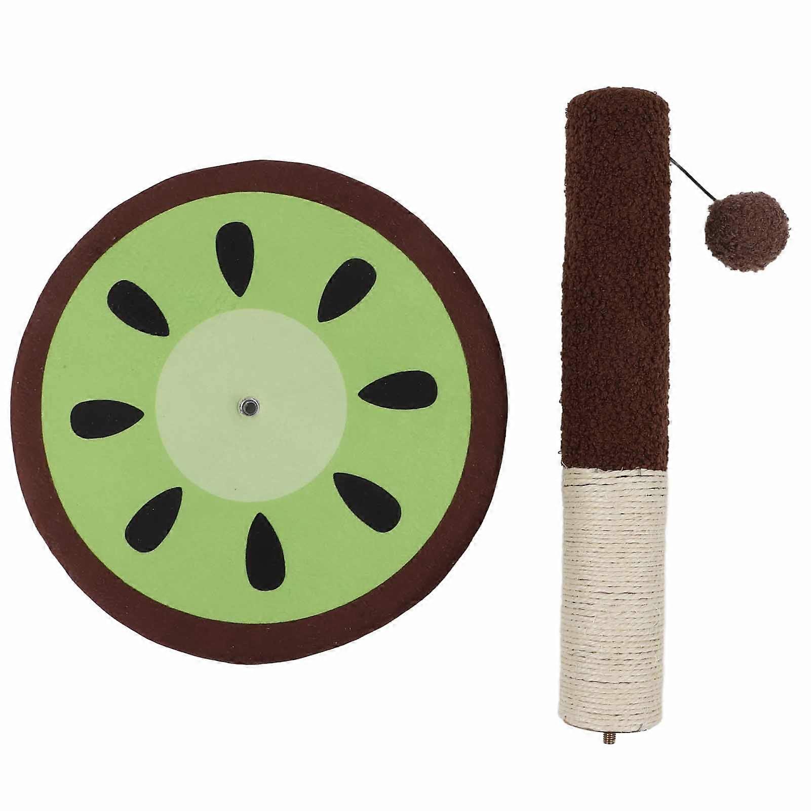 Cat Scratching Post Kiwi Sisal Vertical Cat Scratcher with Hanging Ball for Indoor Cats Kitty Training Climbing