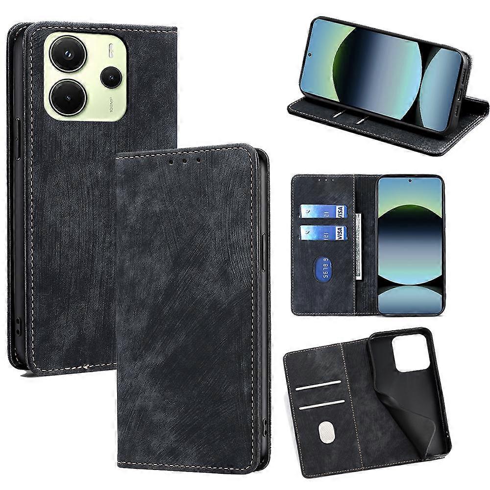 RFID Anti-theft Brush Magnetic Leather Phone Case