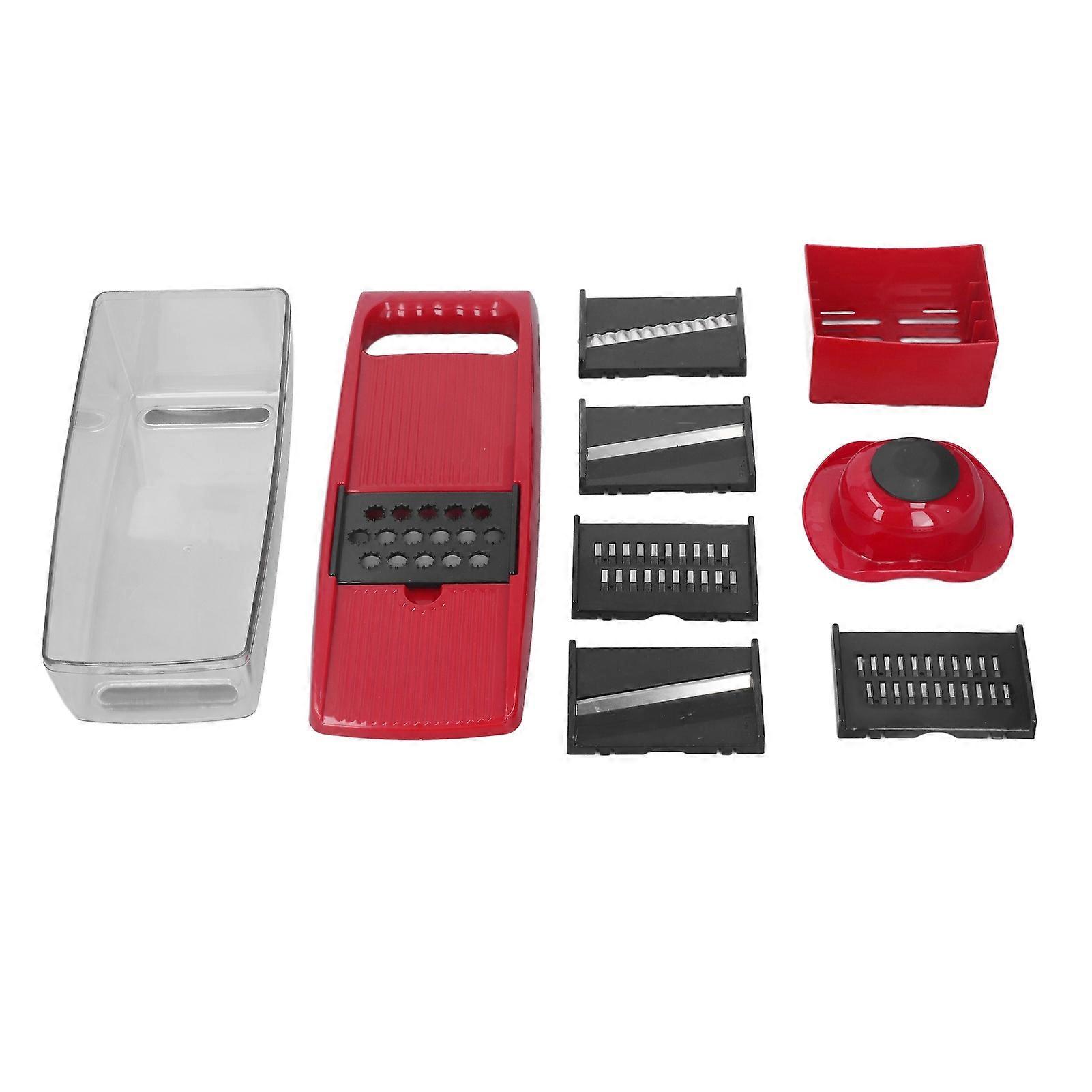 Cutter with Container 5 Blades Onion Potato Mincer Chopper Vegetable Fruit Grater Slicing Tool Set