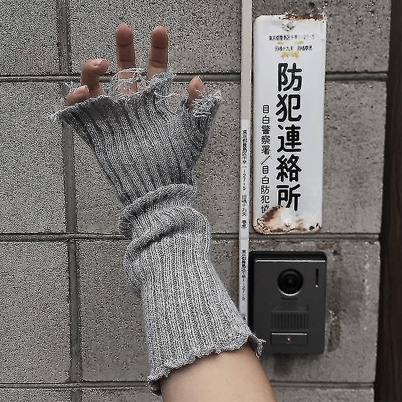 Tattered Punk Unisex Fingerless Cuff Knit Gloves