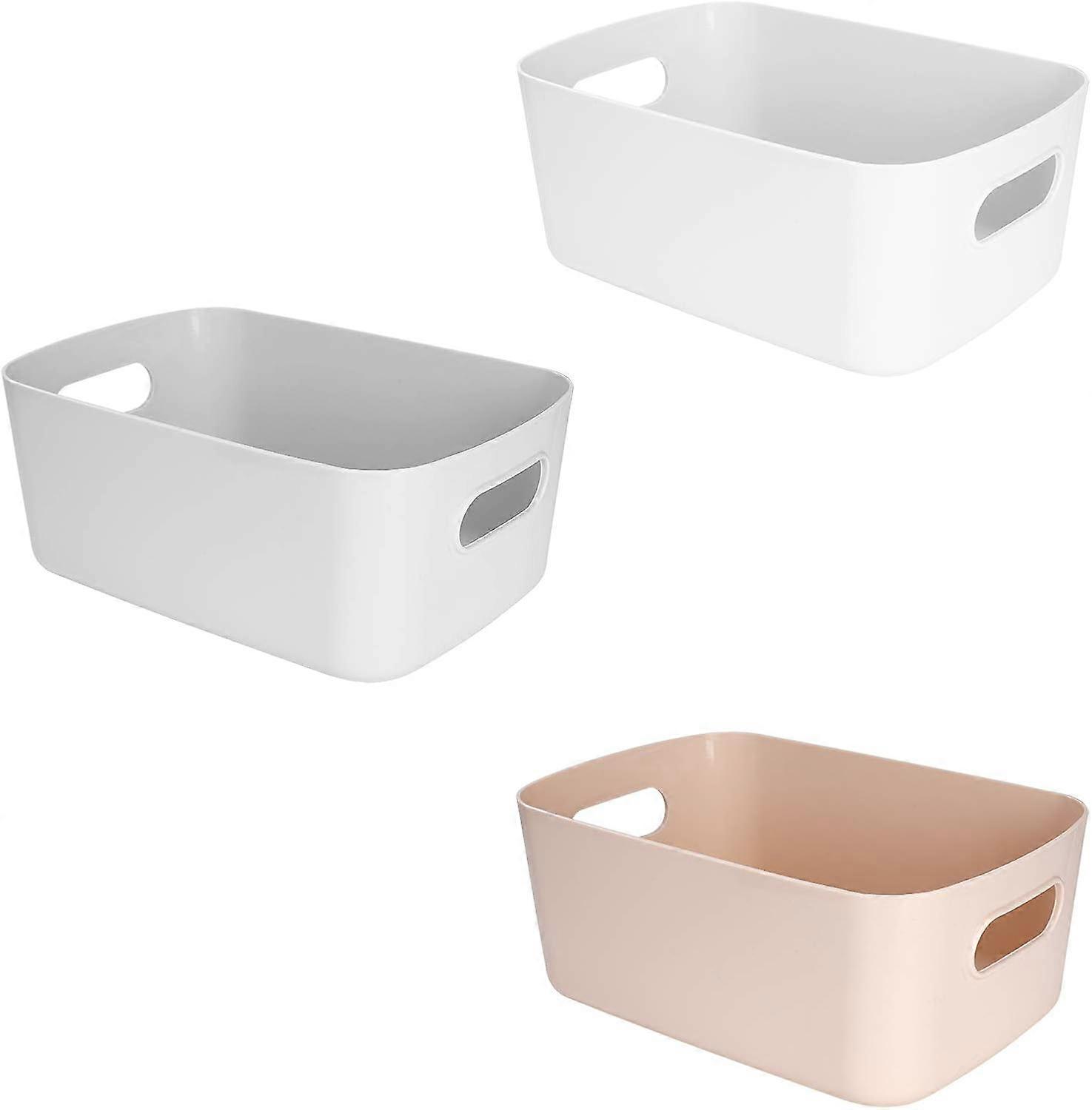 3pcs creative storage basket - white / gray / apricot - medium size