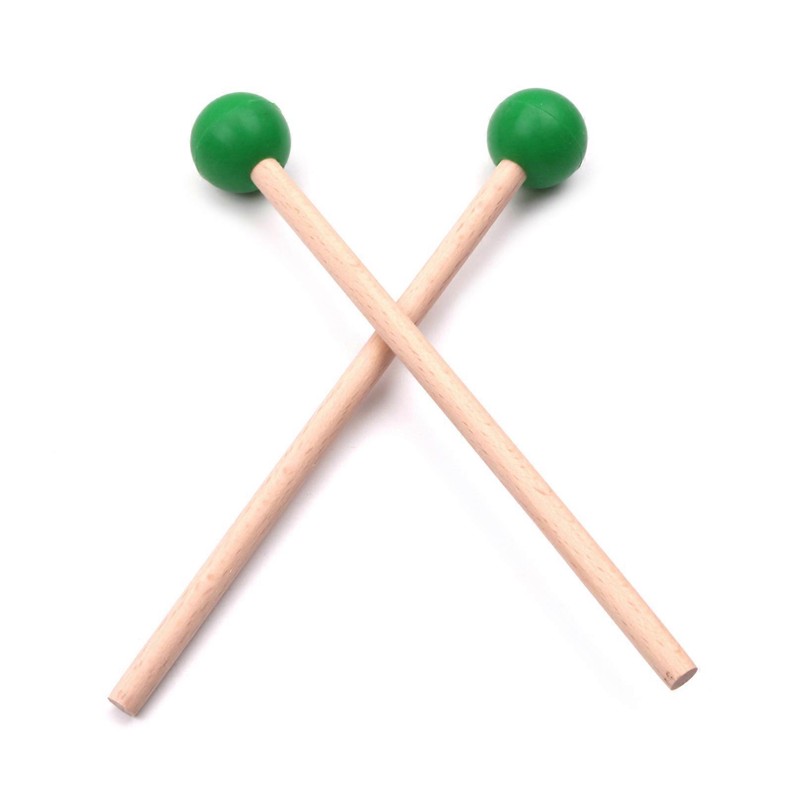 2pcs tambour en bois baguette baguette xylophone baguette baguette tambour tête ronde baguettes instruments de percussion pièces pour débutants enfants vert