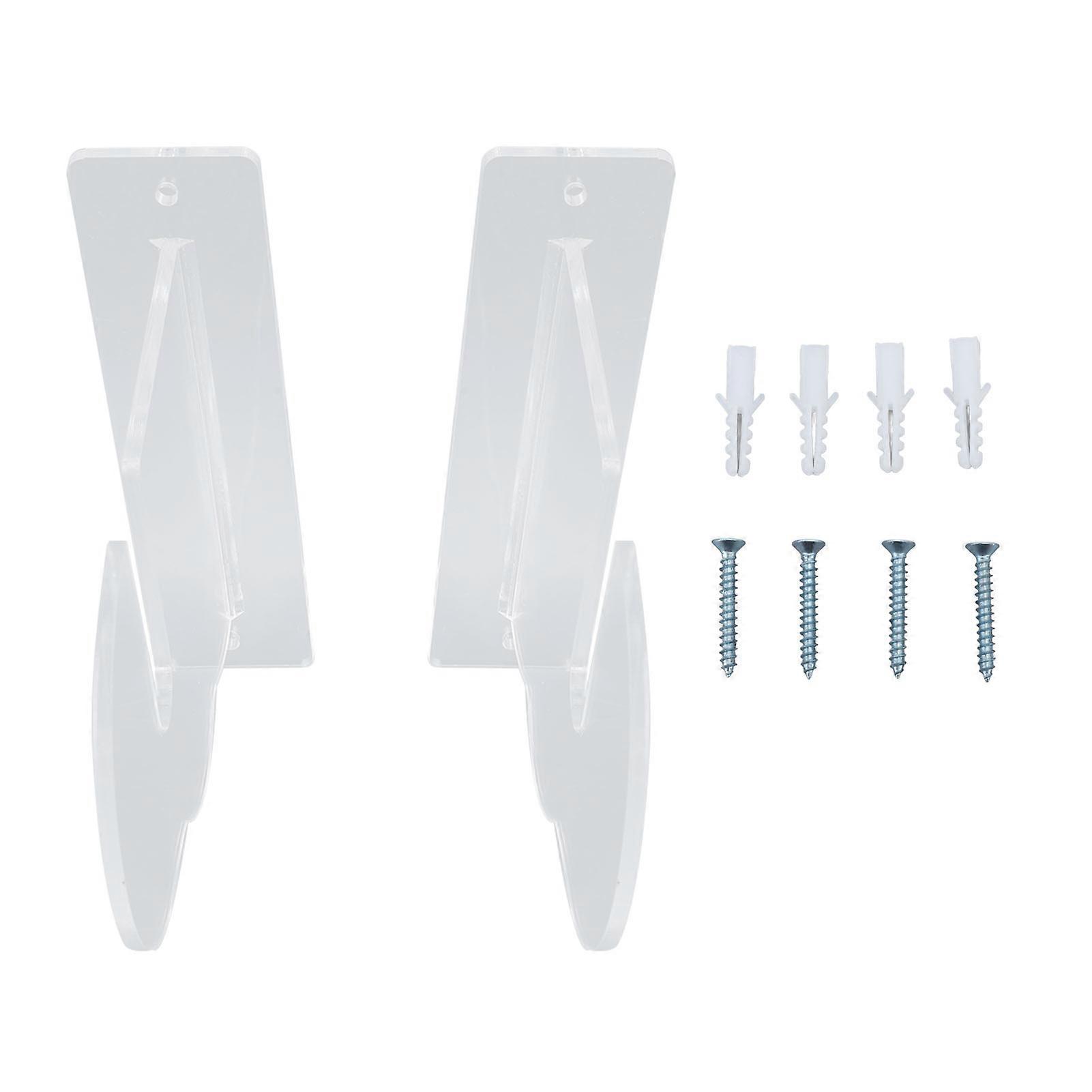 Set of 2 skateboard wall mounts, acrylic, transparent, for longboard and snowboard