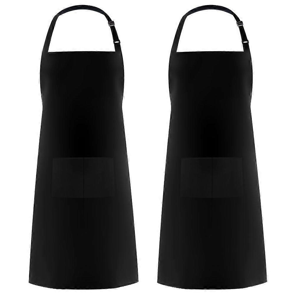 2 Pack Adjustable Waterproof Bib Apron for Cooking Kitchen Baking and Gardening