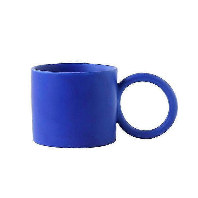 Klein blue cup ceramic creative big ear handle design sense coffee cup