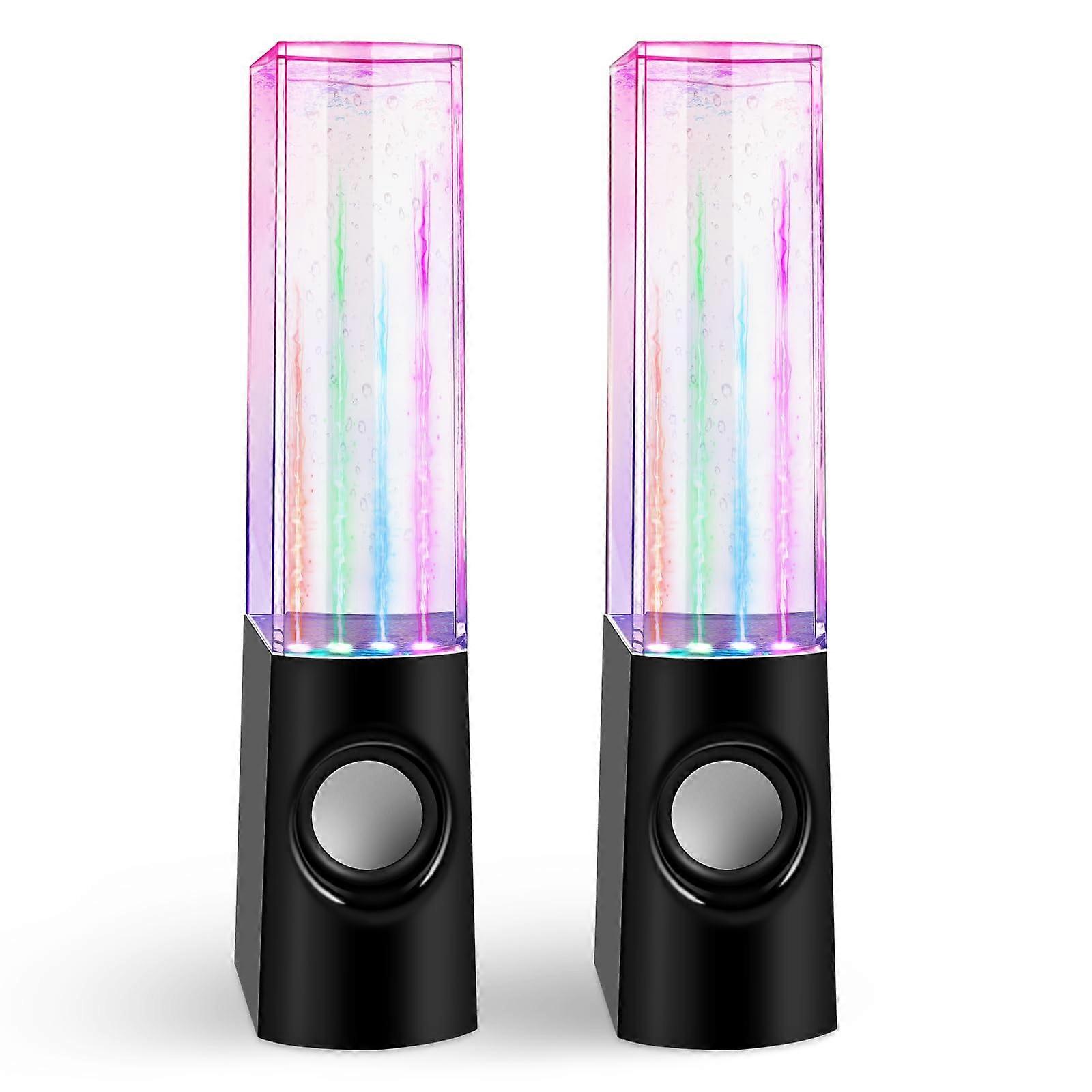 Dance Fountain Speaker for PC, MP3 Player, and Laptop - Black Water Speaker with LED Light Show for Smartphone Compatibility