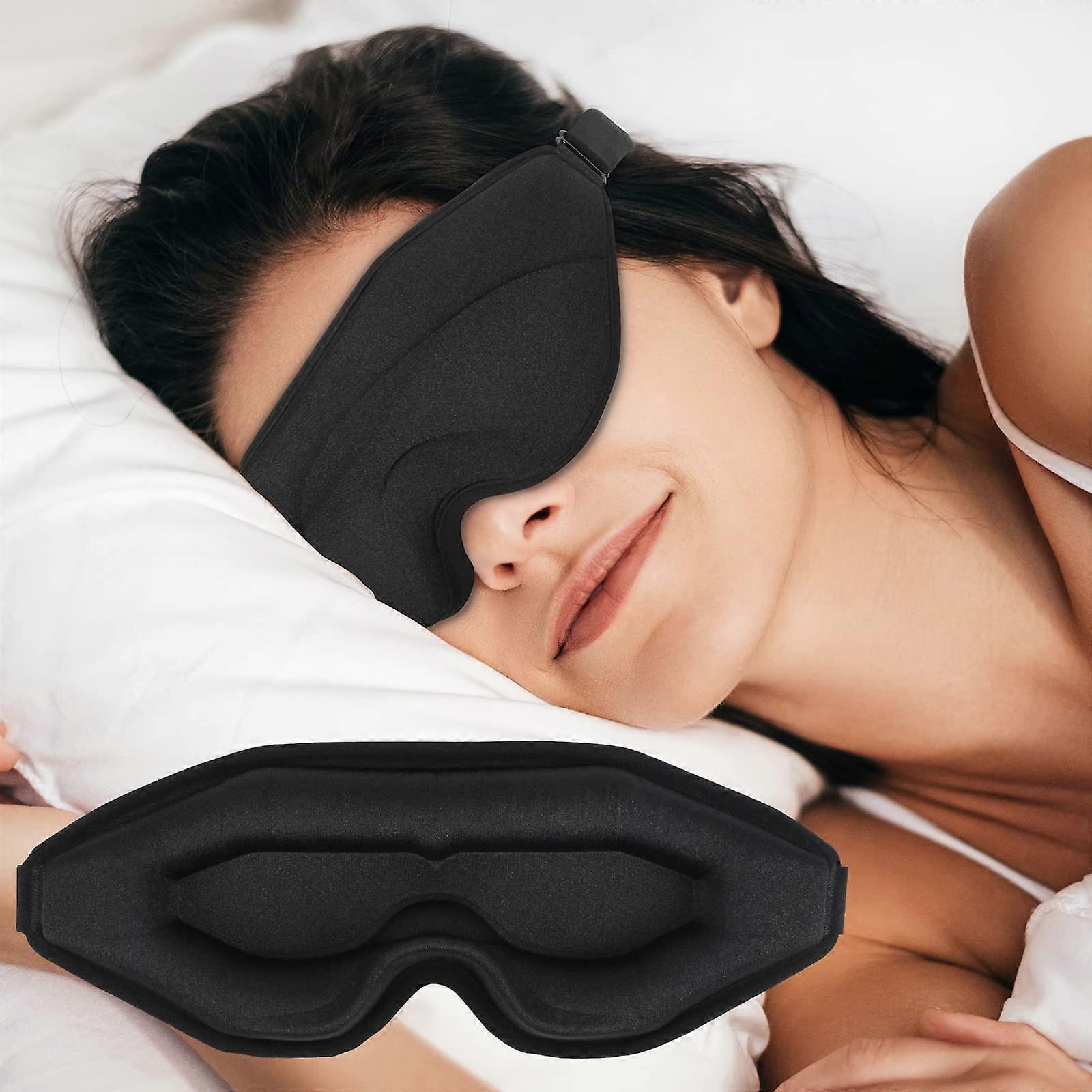 Sleep Mask For Men And Women, WM Blackout 3D Eyelash Extensions Eye Mask, Adjustable Strap