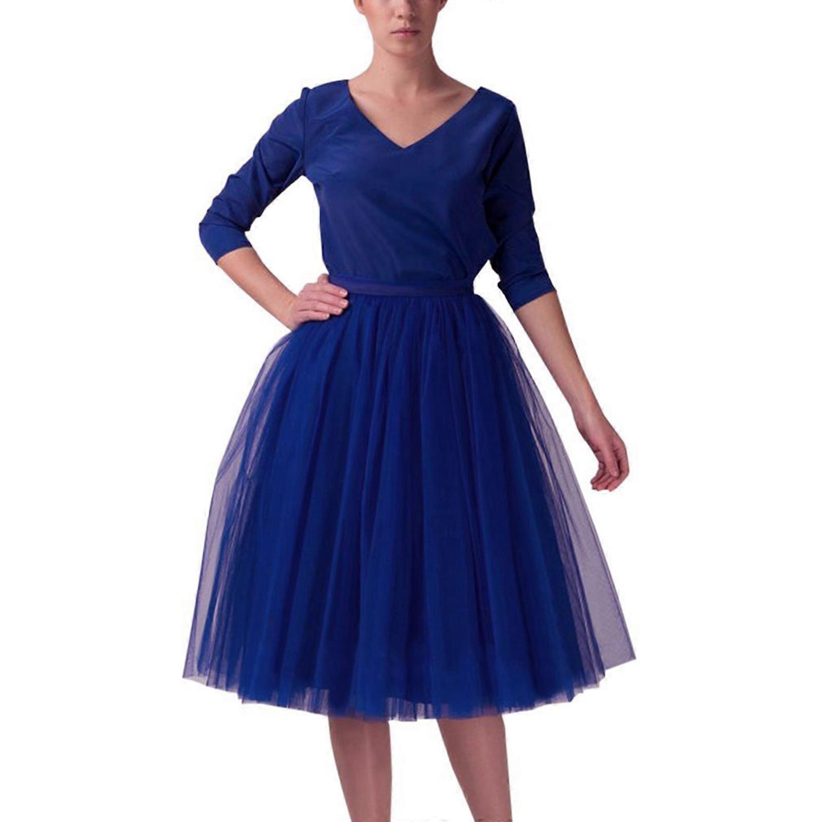 Womens Tutus Skirts Layered Knee Length Tulle Skirt Pleated