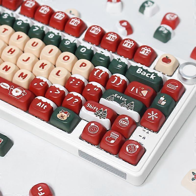 PBT Christmas MOA XDA Cute Round Keycaps Set for Girl Kids Custom Keyboard for Switches
