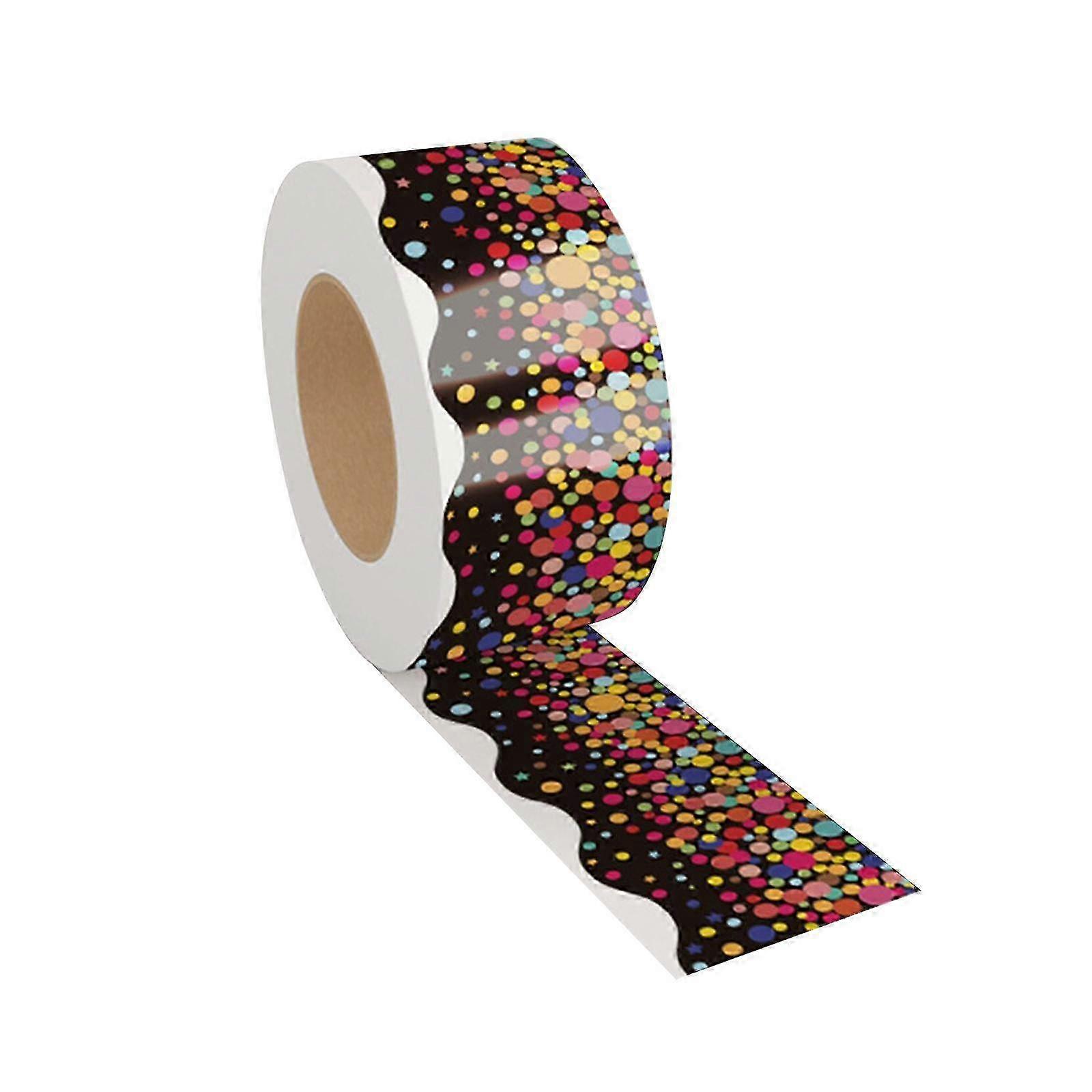 65ft Star Rolled Border Trim for Bulletin Boards, Classroom Decorations with Vibrant Colors and Cute Patterns