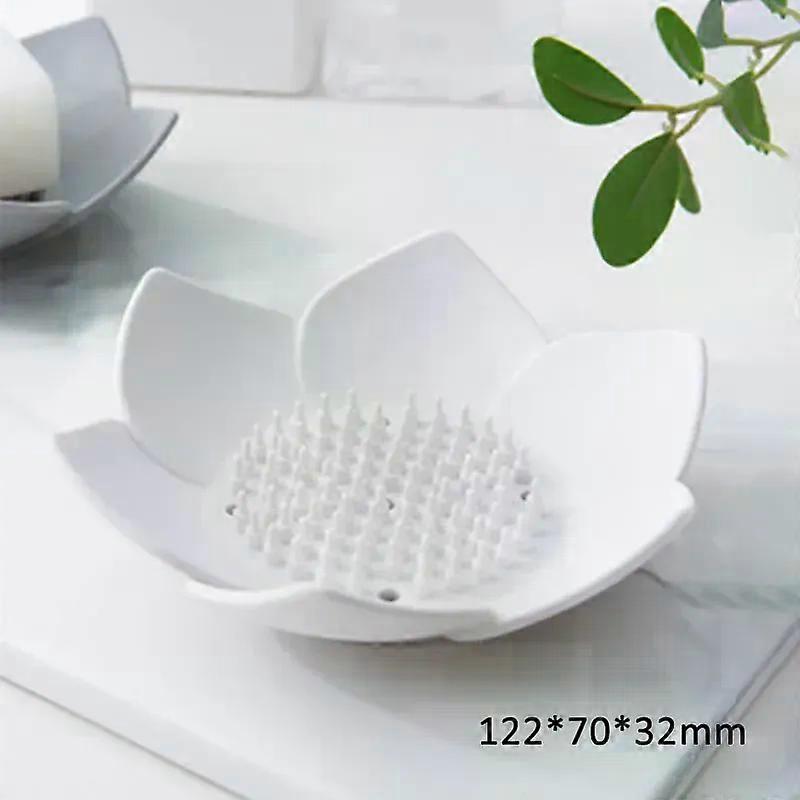 1pc Soap Box Lotus Shape Non-slip Portable Silicone for Draining Soap Tray Draining Soap Dish Bathroom Accessories