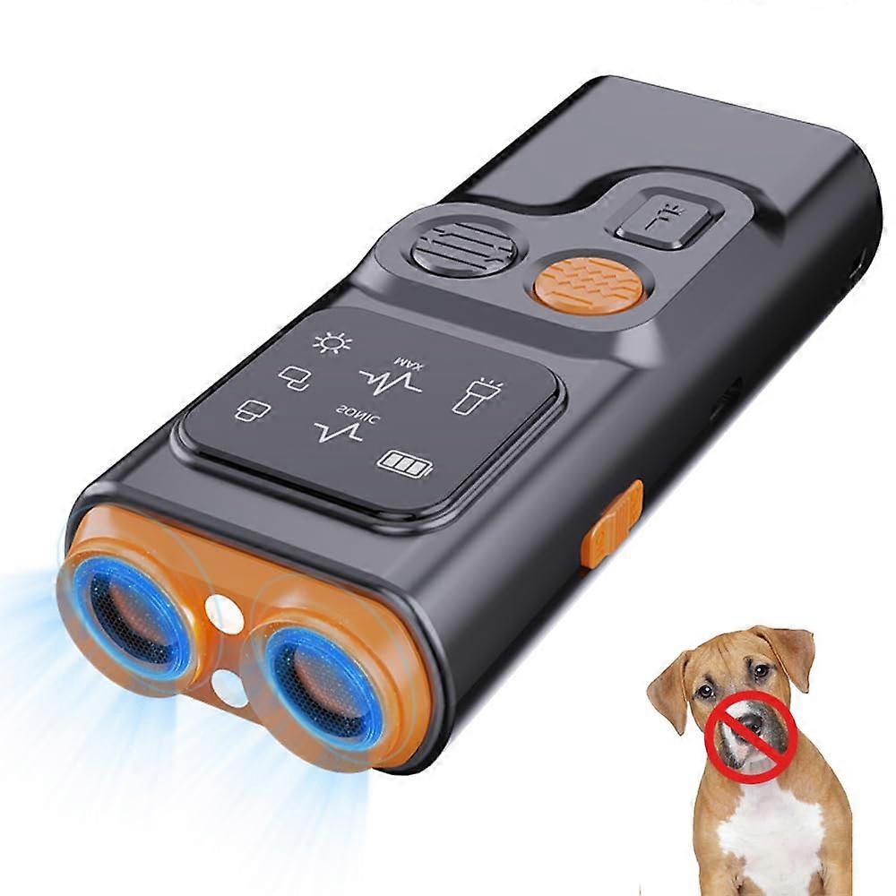 Dog Bark Deterrent Device with LED Flashlight and HD Display, 2025 Anti Barking Silencer for Dogs, One Piece Unit