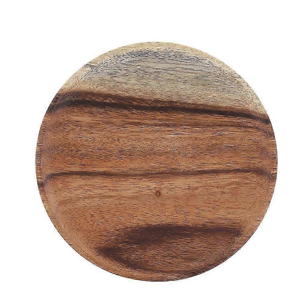エレガントなラウンドフードトレイスナック寿司木製サービングディッシュホームレストラン用20 * 2cm