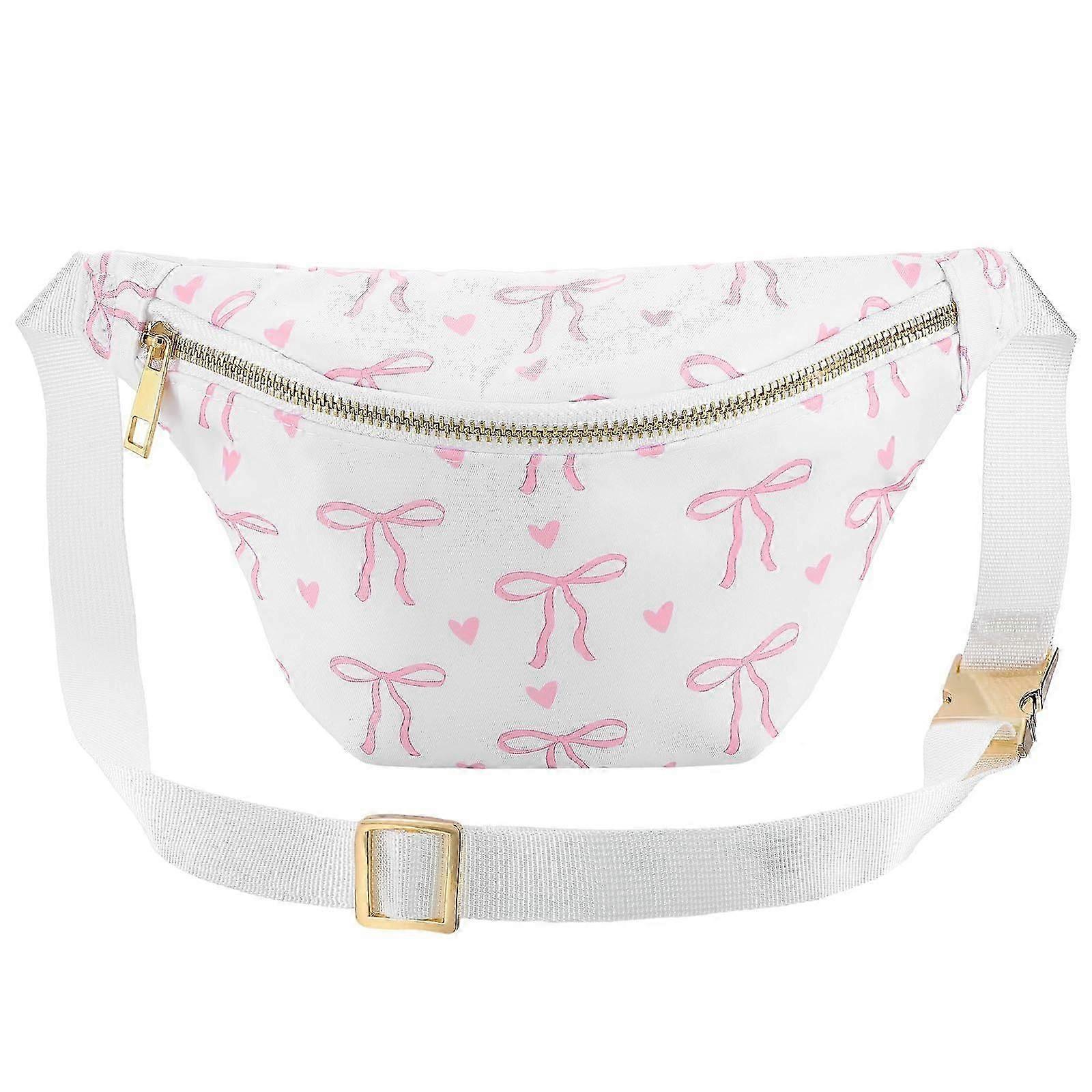 COQUETTEピンクボウファニーパックベルパックナイロンクロスボディバッグ女性用毎日旅行