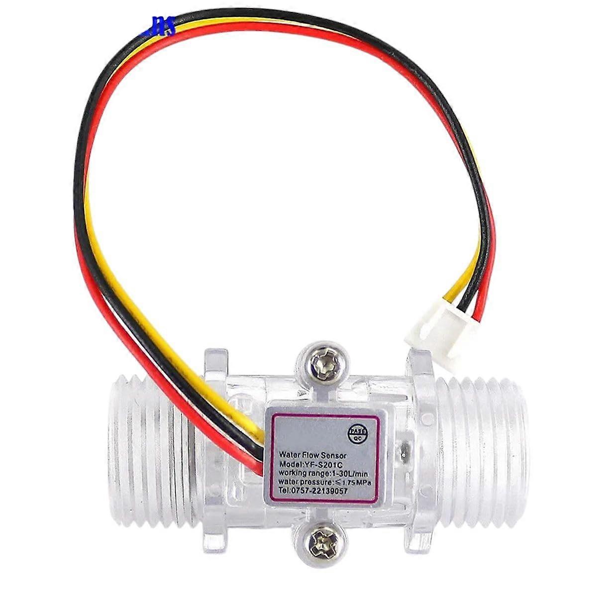 G1/2inch DN15 Transparent Water Flow Meter Flow Hall Sensor Indicator Counter Full Copper