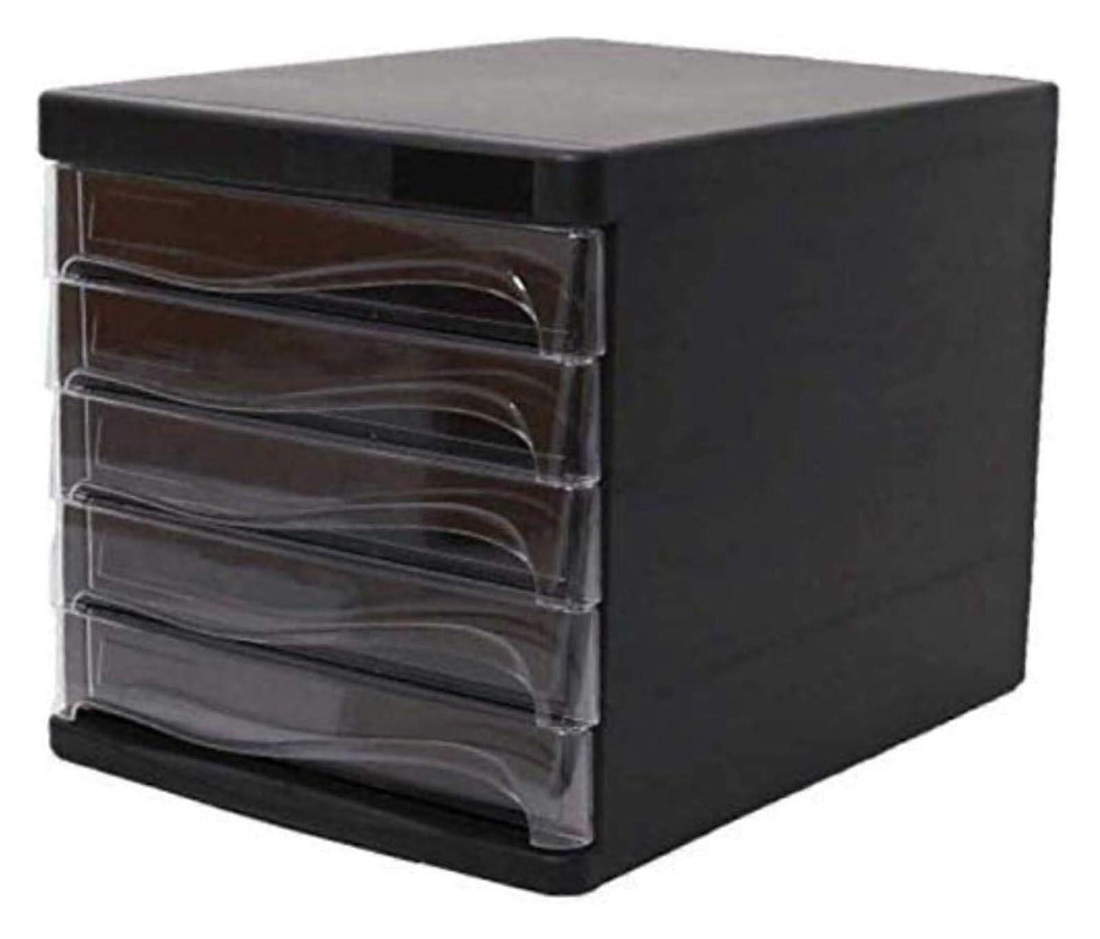 File Cabinet 5 Drawer Plastic Desktop Storage Organizer for Office and Home, Model 9588, Efficient File Management Solution