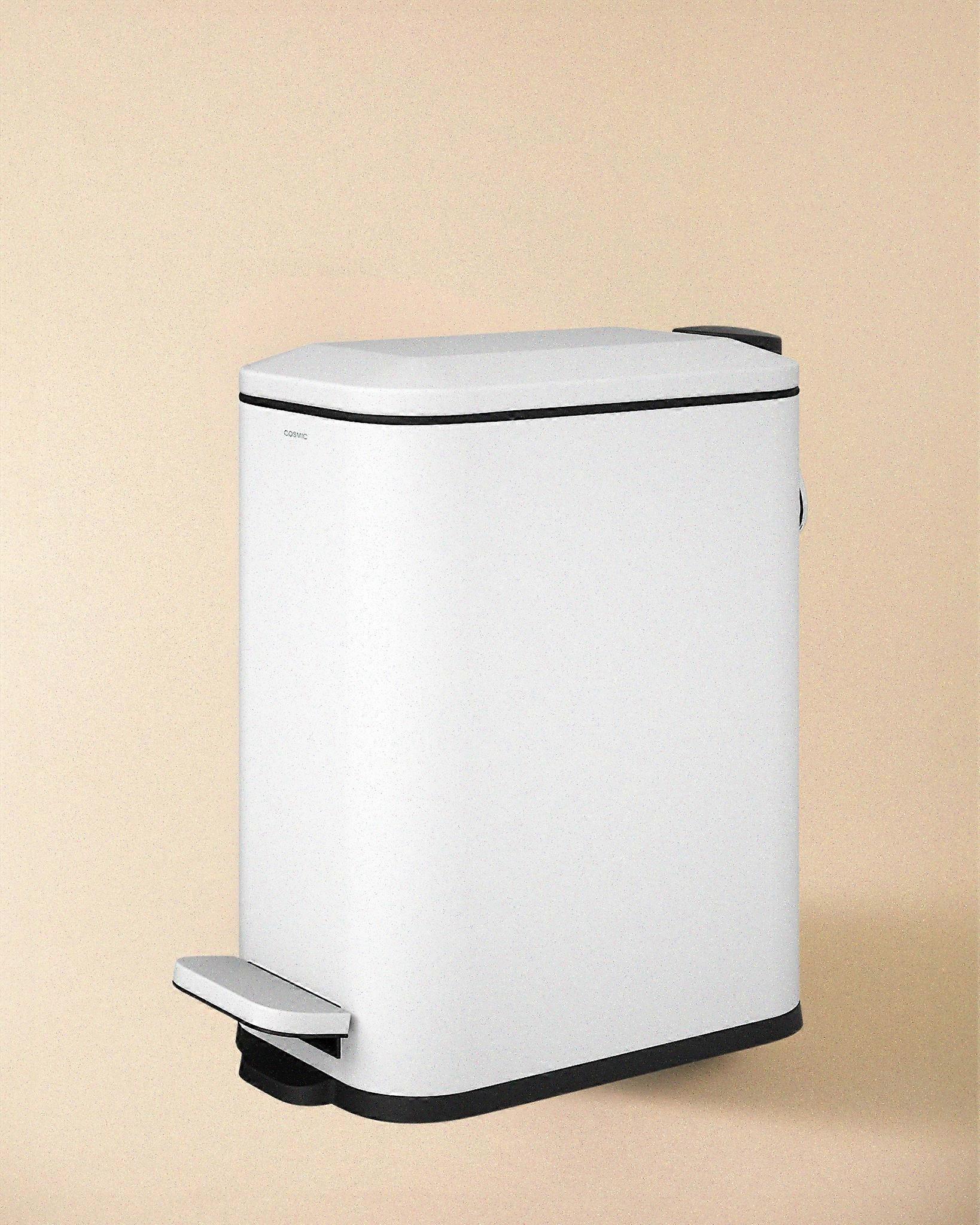 COSMIC Bathroom Bin 5L, Slim Pedal, Removable Bucket White Essentials Collection