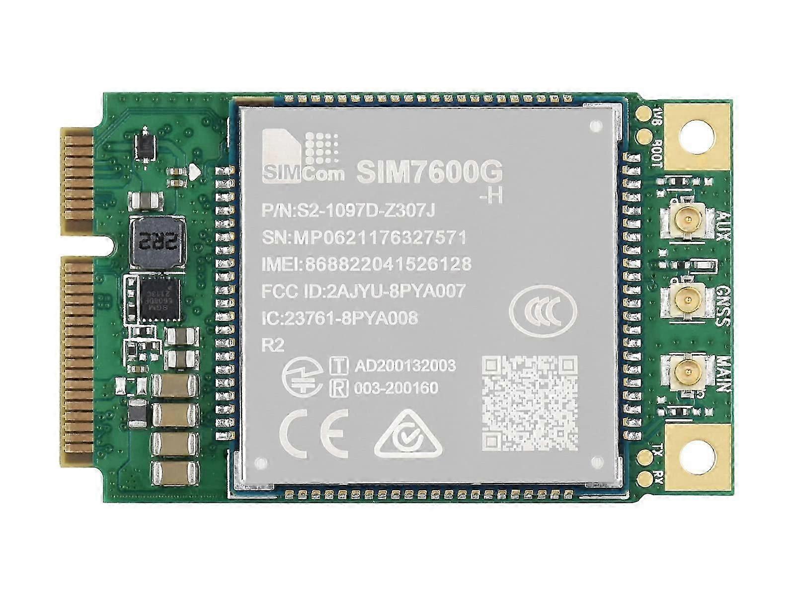 SIM7600G-H-PCIE 4G LTE CAT-4 module with global coverage and GNSS support