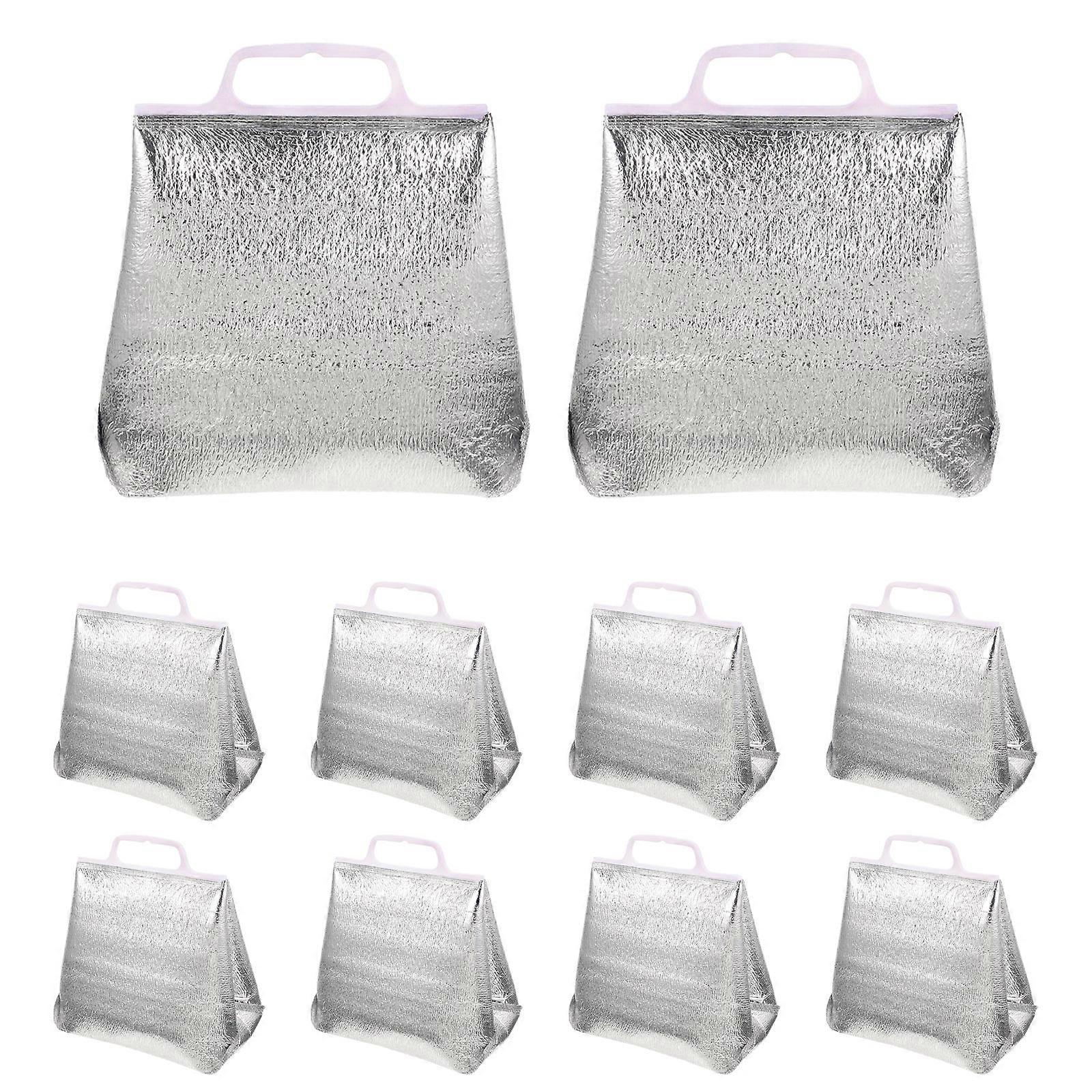 10pcs Collapsible Insulated Food Bags Set Portable Thermal Grocery & Cake Carrier Bags with Large Capacity and Durable Design