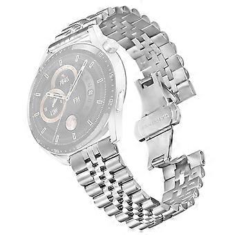 Für Yamay SW022 Armband 5-Perlen Edelstahl Schmetterling Verschluss Uhrenarmband