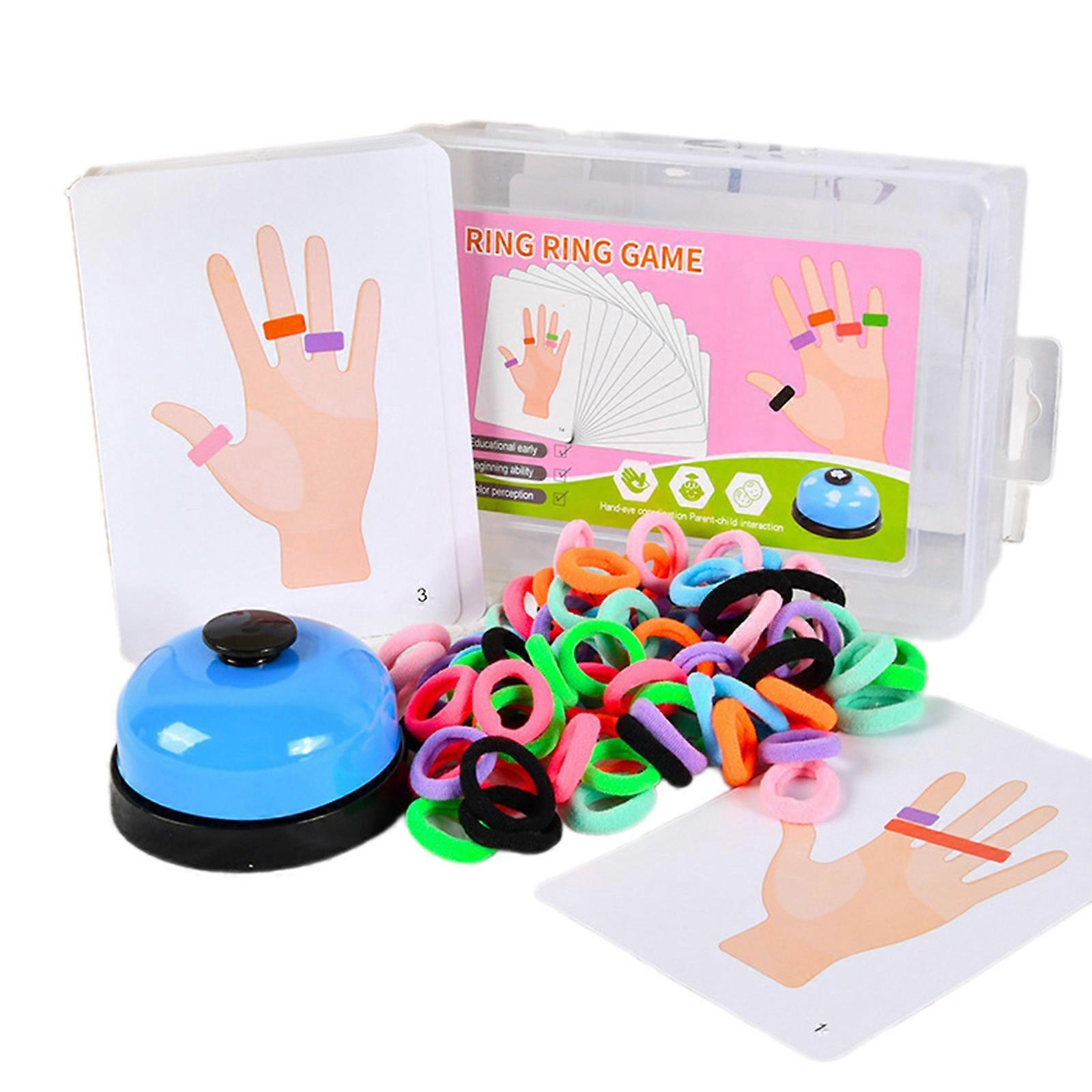 Finger Rings Matching Game Color Sorting Space Thinking Family Board Game Early Development Learning Toy for Preschools