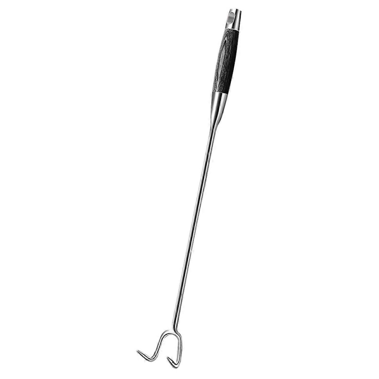 Meat Hook With Wooden Handle Durable For Grill BBQ And Butcher Shops Wear Resistant And Easy To Handle
