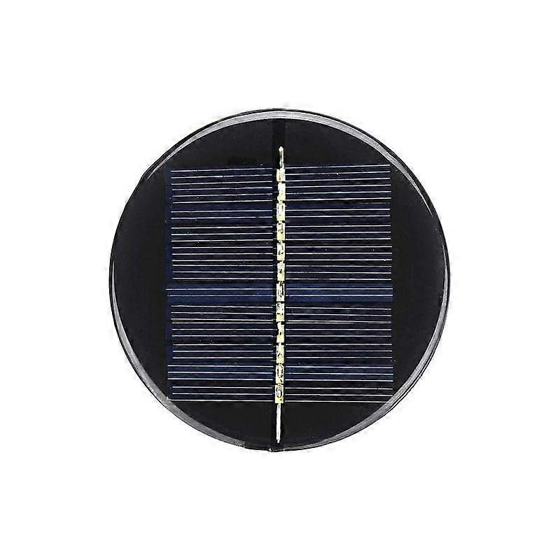 Black Polycrystalline 6V Solar Panel Round Light Board 80mm Diameter DIY Charging Plate