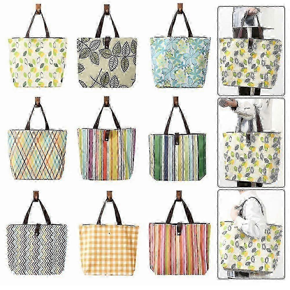Portable Folding Waterproof Printed Tote Bag for Shopping, Travel, and Storage