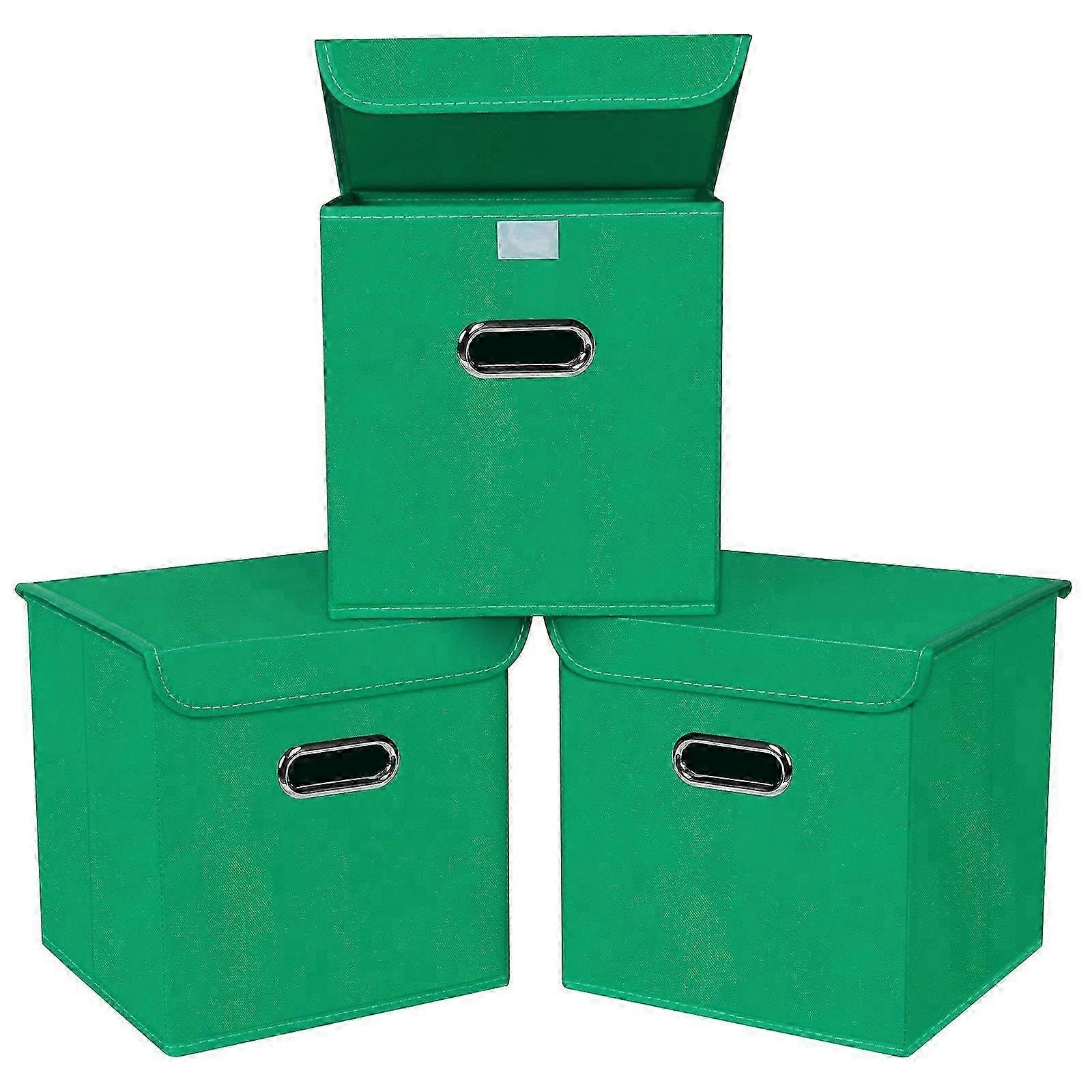 ホームオーガナイズのための3パックグリーンストレージキューブ