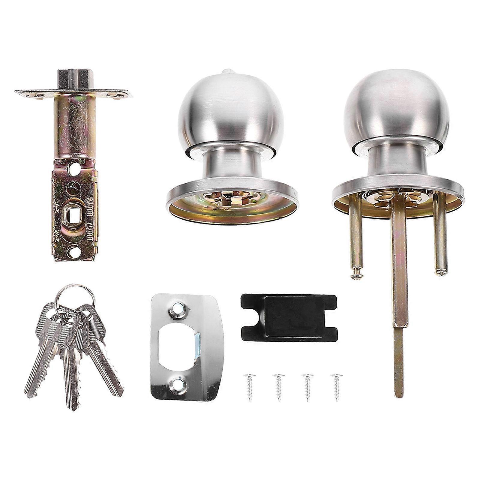 Stainless Steel Spherical Door Lock for Home Use Silver Color Simple Structure Easy Installation 1