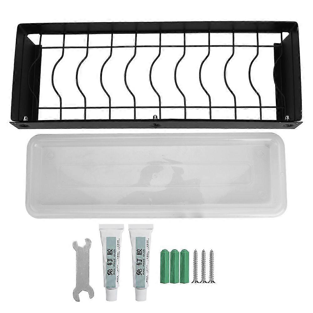 Household Wall Mounted SingleLayer Dish Bowl Drying Rack Storage Shelf Kitchen Accessory