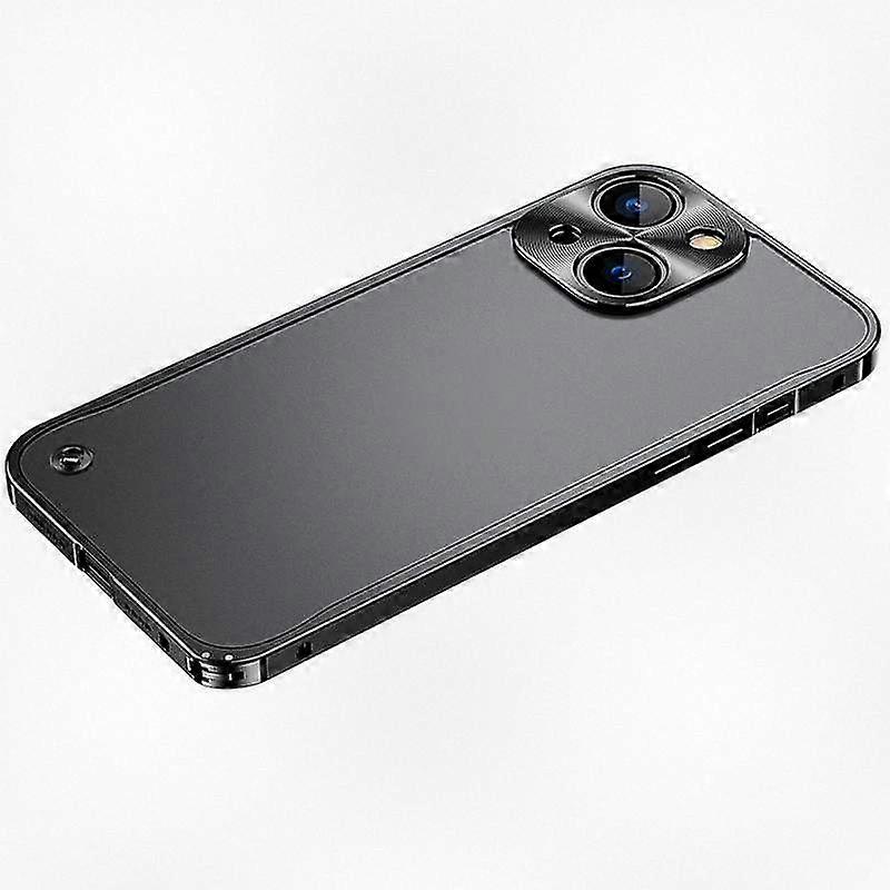 Frosted Metal Frame PC Case Compatible with iPhone 13 Mini - Durable Protective Cover Slim Fit Design