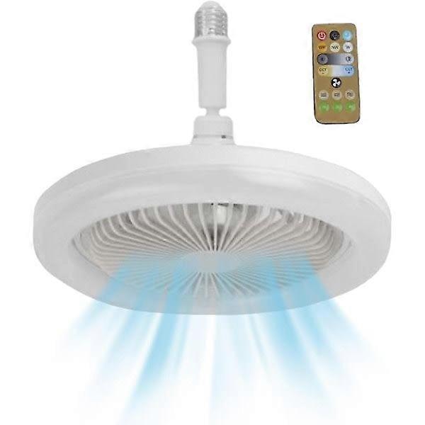 Ceiling fan with light and remote control, quiet ceiling fan with timer, bedroom with light, plug in, portable wall fan, white