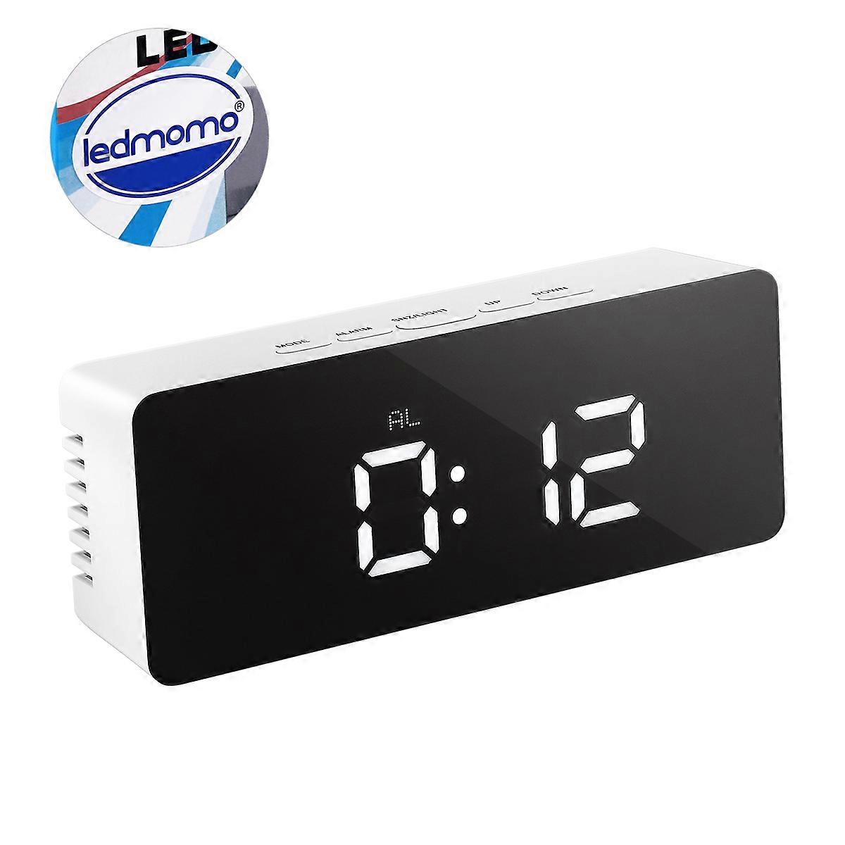 Smart Bedside Clock Combining Alarm, Temperature Sensor, and Stylish Mirror Design