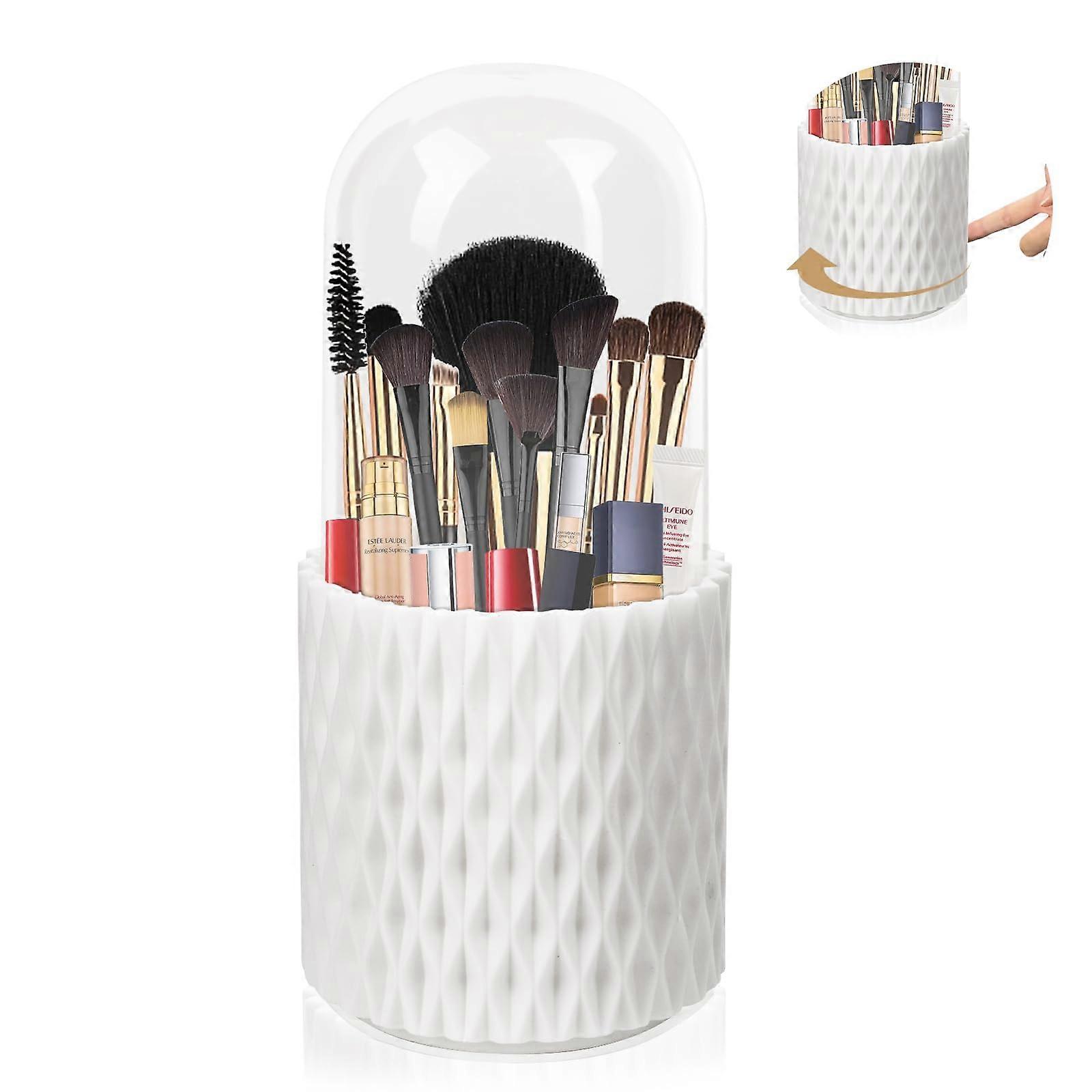 Make Up Organiser 360° Rotating Cosmetic Storage Case with 5 Compartments for Brushes and Lipsticks