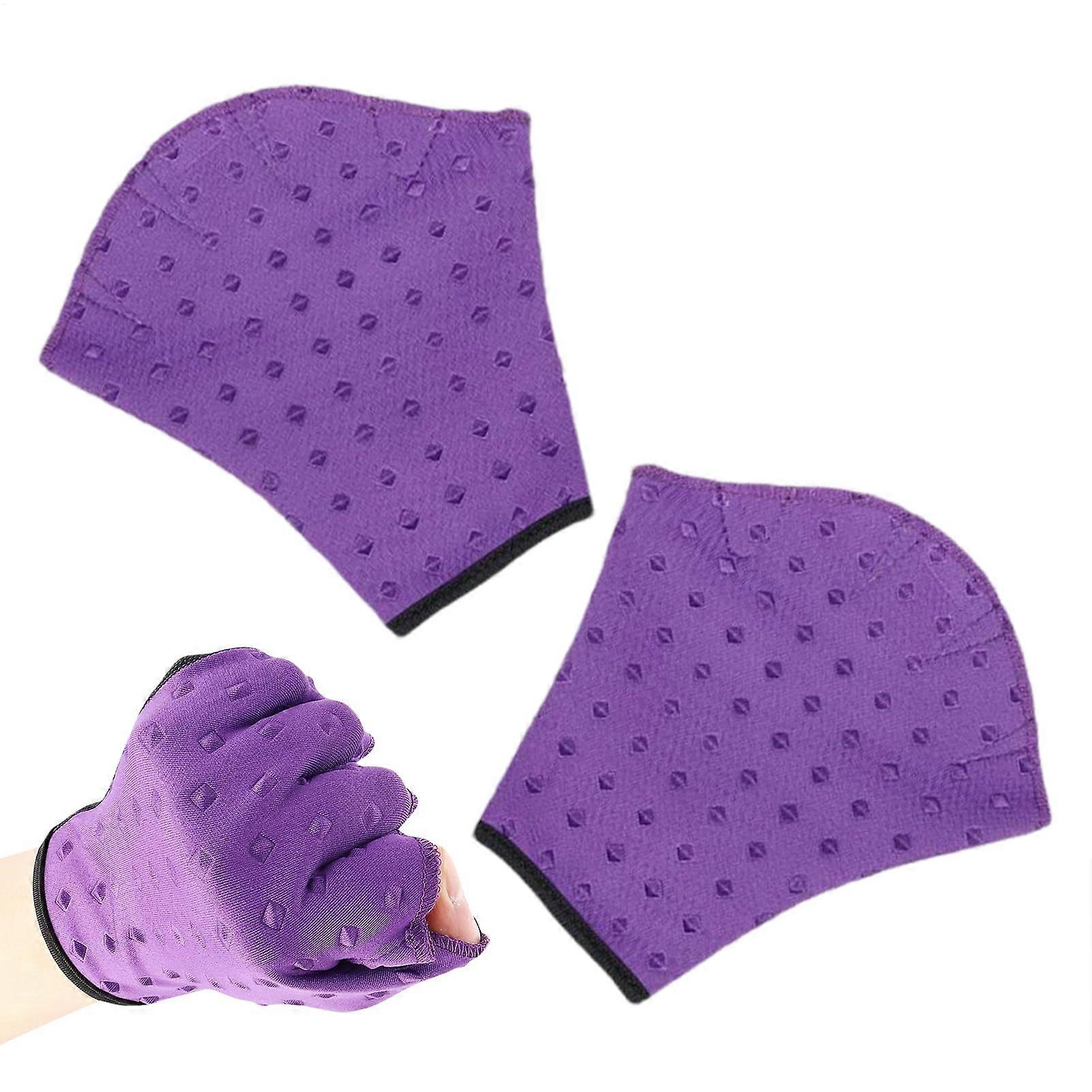 Swimming gloves, swimming gloves for training, neoprene swimming accessories, mittens with wrist loop for resistant training Violet L Ref: 3740