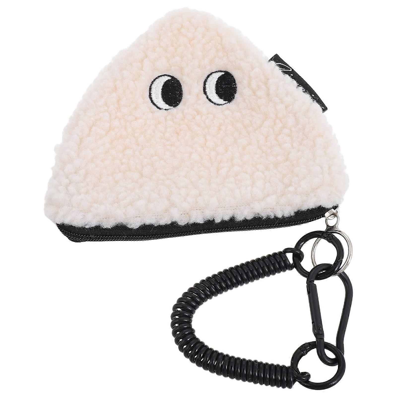 Plush Coin Purse Onigiri Doll Shape Portable Multifunctional Storage 1Pack