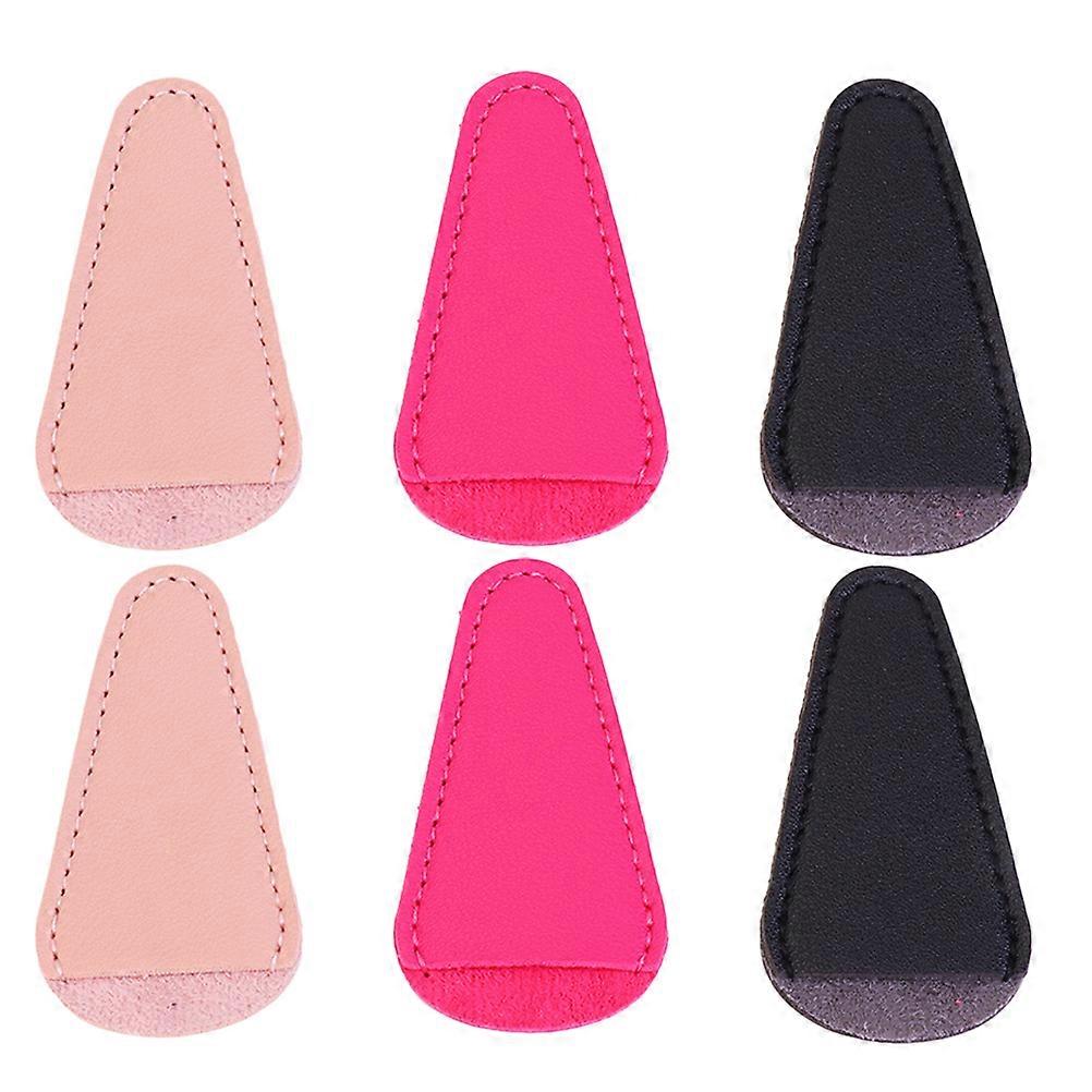 Cuticle Nipper Cover Child Safety Professional Use PU Material Beige 6Pcs