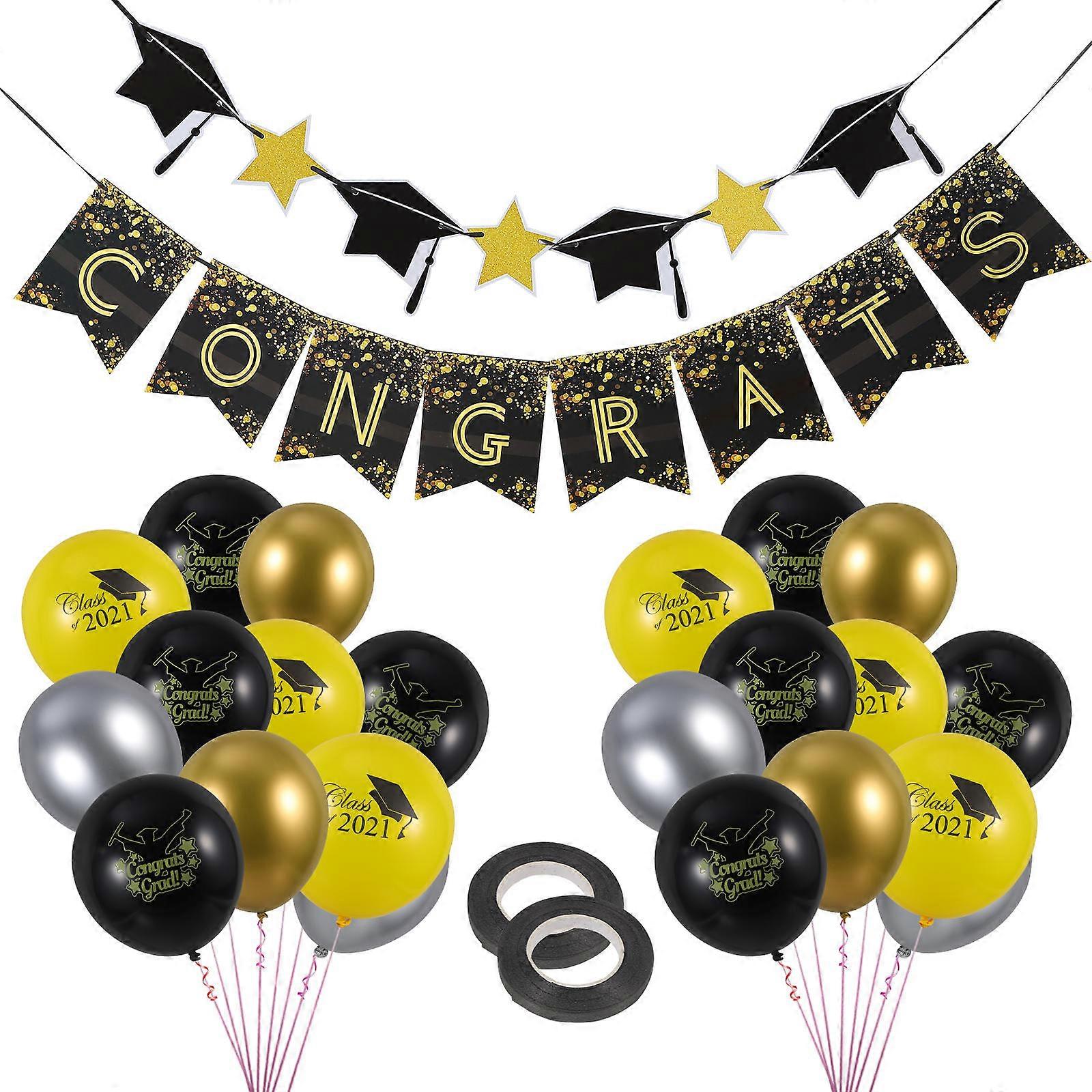 Party Decoration Kit Golden Latex Balloons Graduation Party Balloons 1 Set