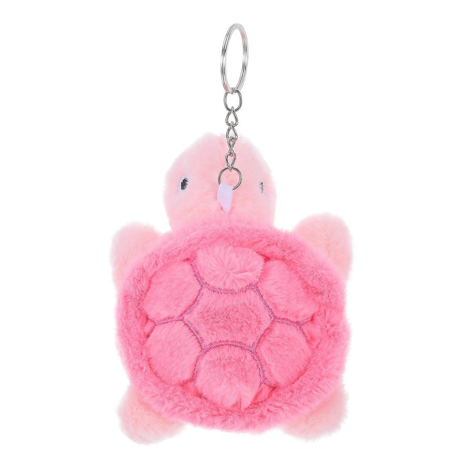 Fluffy Stuffed Turtle Keychain Pendant Doll Decorative Key Ring for Bags – Cute Animal Lover Accessory for Keys