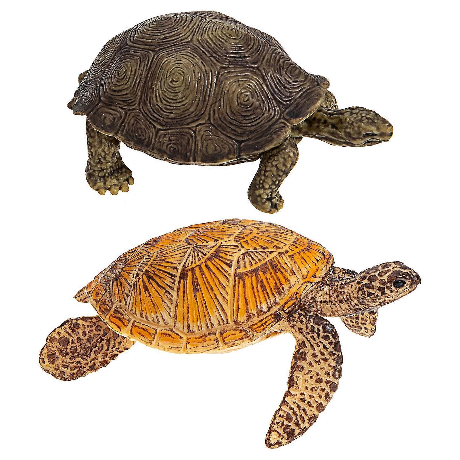 2pcs Realistic Tortoise Adornments for Fish Tank Decorations Durable Plastic Aquarium Decor for Educational and Engaging Underwater Display